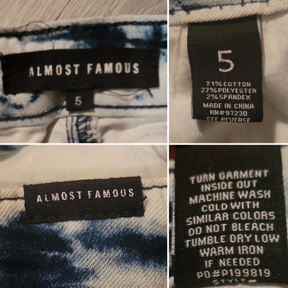 Almost Famous Juniors 5, white and blue tie-dye denim shorts - Picture 13 of 13